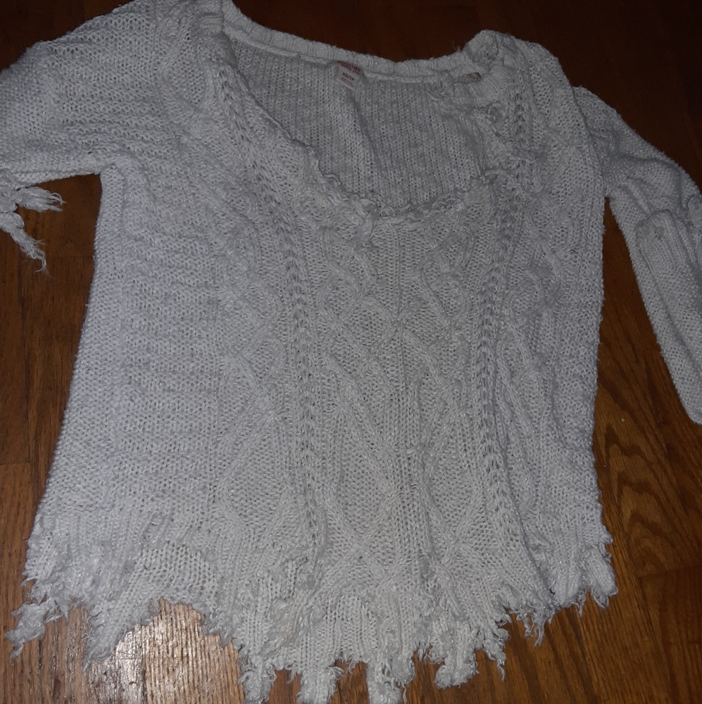 Distressed cropped sweater